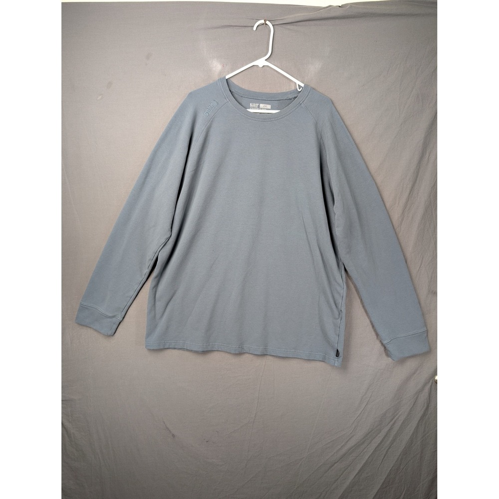 5.11 Tactical Mens 2XL Long Sleeve Crew‎ Neck T-Shirt Blue Gray Raglan 5684